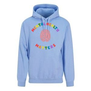 Mental Health Matters Rainbow Brain Awareness Unisex Surf Hoodie