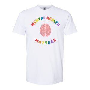 Mental Health Matters Rainbow Brain Awareness Softstyle CVC T-Shirt