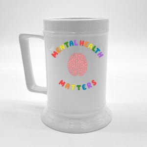 Mental Health Matters Rainbow Brain Awareness Beer Stein