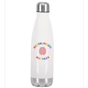 Mental Health Matters Rainbow Brain Awareness Stainless Steel Insulated Water Bottle