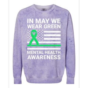 Mental Health Matters Green Ribbon Mental Health Awareness Colorblast Crewneck Sweatshirt