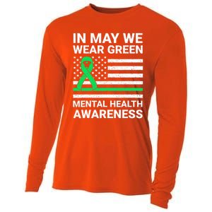 Mental Health Matters Green Ribbon Mental Health Awareness Cooling Performance Long Sleeve Crew