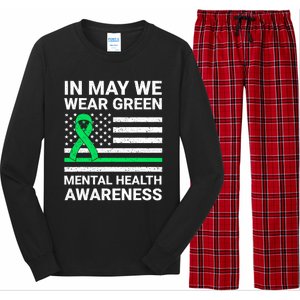 Mental Health Matters Green Ribbon Mental Health Awareness Long Sleeve Pajama Set