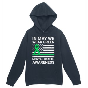 Mental Health Matters Green Ribbon Mental Health Awareness Urban Pullover Hoodie