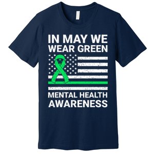 Mental Health Matters Green Ribbon Mental Health Awareness Premium T-Shirt