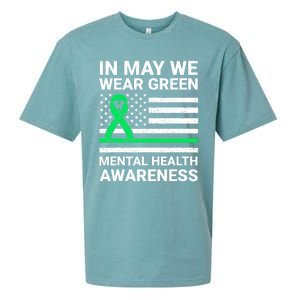 Mental Health Matters Green Ribbon Mental Health Awareness Sueded Cloud Jersey T-Shirt