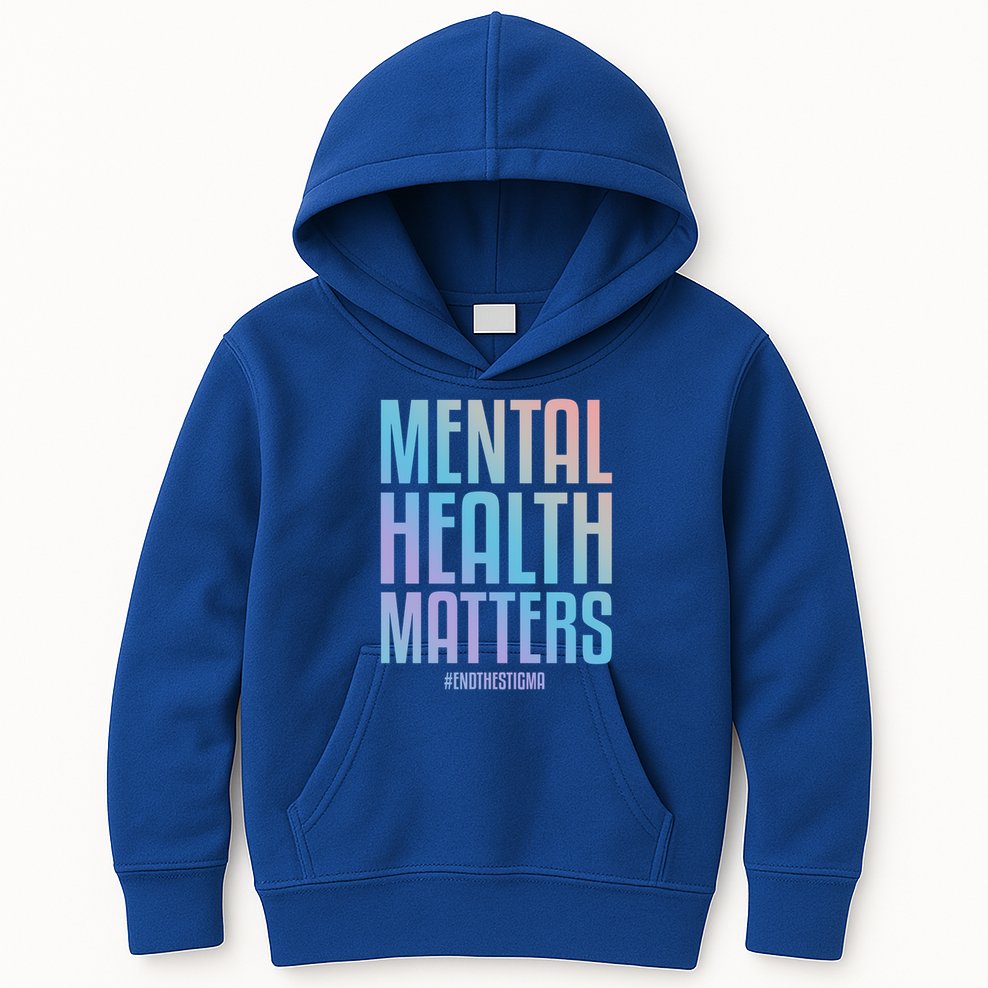 Mental Health Matters End The Stigma Tal Health Awareness Funny Gift Kids Hoodie