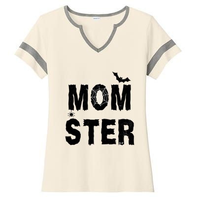 Momster Halloween Ladies Halftime Notch Neck Tee