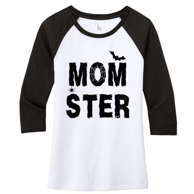 Momster Halloween Women's Tri-Blend 3/4-Sleeve Raglan Shirt