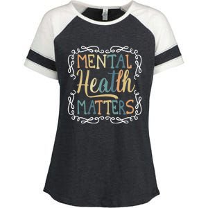 Mental Health Matters Fight The Stigma Emotional Awareness Gift Enza Ladies Jersey Colorblock Tee