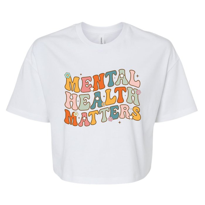 Mental Health Matters Human Brain Illness Awareness Men Bella+Canvas Jersey Crop Tee