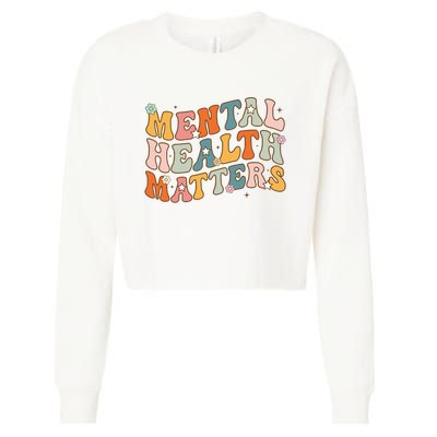 Mental Health Matters Human Brain Illness Awareness Men Cropped Pullover Crew