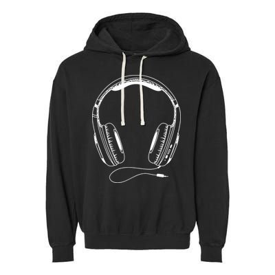 Music Headphones Garment-Dyed Fleece Hoodie