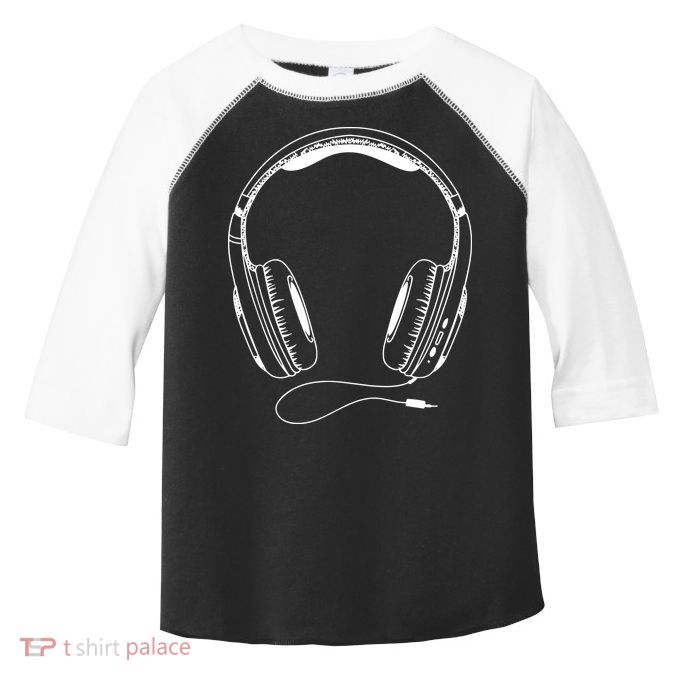 Music Headphones Toddler Fine Jersey T-Shirt