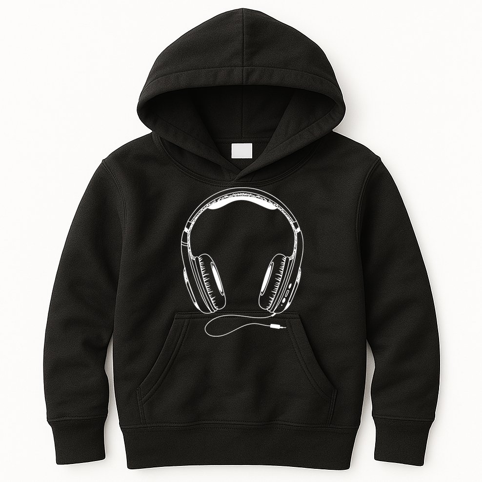 Music Headphones Kids Hoodie