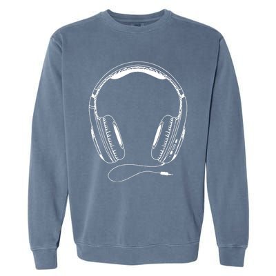 Music Headphones Garment-Dyed Sweatshirt