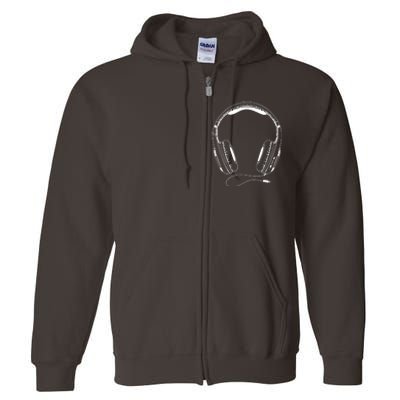 Music Headphones Full Zip Hoodie