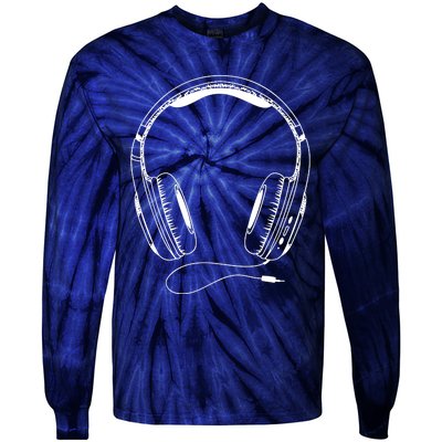 Music Headphones Tie-Dye Long Sleeve Shirt