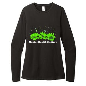 Mental Health Matters Sunflower May Green Awareness Ribbons Womens CVC Long Sleeve Shirt