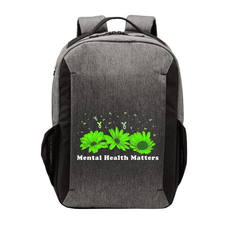 Mental Health Matters Sunflower May Green Awareness Ribbons Vector Backpack