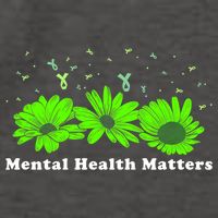 Mental Health Matters Sunflower May Green Awareness Ribbons Vector Backpack