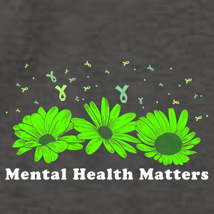 Mental Health Matters Sunflower May Green Awareness Ribbons Vector Backpack