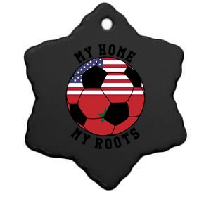 My Home My Roots Morocco Flag Soccer Gift Ceramic Star Ornament