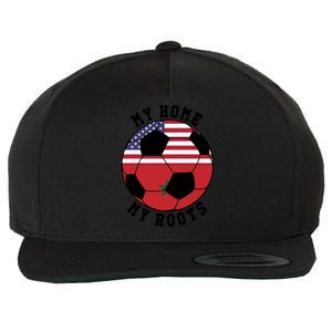 My Home My Roots Morocco Flag Soccer Gift Wool Snapback Cap