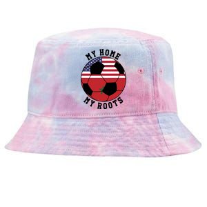 My Home My Roots Morocco Flag Soccer Gift Tie-Dyed Bucket Hat