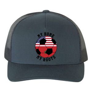 My Home My Roots Morocco Flag Soccer Gift Yupoong Adult 5-Panel Trucker Hat