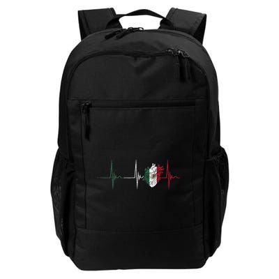 Mexico Heart Mexico Flag Heartbeat Ekg Pulse Mexican Pride Daily Commute Backpack