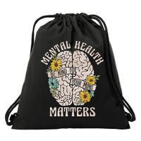 Mental Health Matters Be Kind To Your Mind Mental Awareness Drawstring Bag
