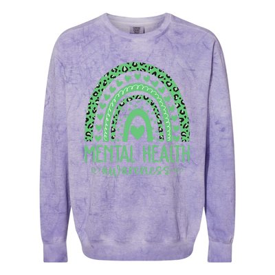 Mental Health Matters We Wear Green Mental Health Awareness Colorblast Crewneck Sweatshirt