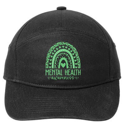 Mental Health Matters We Wear Green Mental Health Awareness 7-Panel Snapback Hat