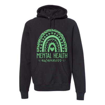 Mental Health Matters We Wear Green Mental Health Awareness Premium Hoodie