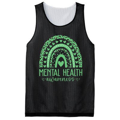 Mental Health Matters We Wear Green Mental Health Awareness Mesh Reversible Basketball Jersey Tank