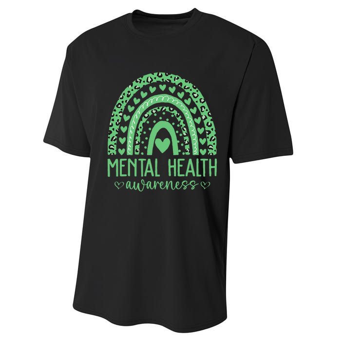 Mental Health Matters We Wear Green Mental Health Awareness Performance Sprint T-Shirt