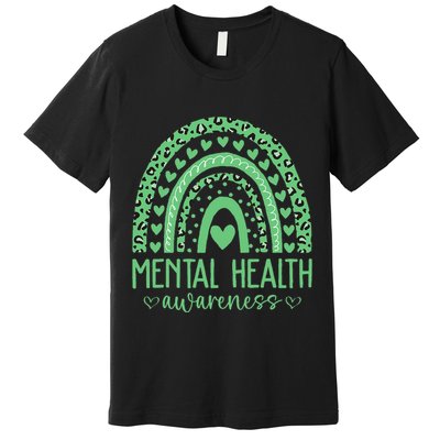 Mental Health Matters We Wear Green Mental Health Awareness Premium T-Shirt