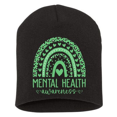 Mental Health Matters We Wear Green Mental Health Awareness Short Acrylic Beanie