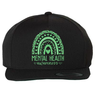 Mental Health Matters We Wear Green Mental Health Awareness Wool Snapback Cap