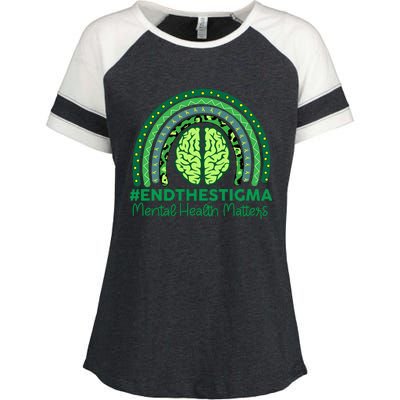 Mental Health Matters Rainbow Vintage Enza Ladies Jersey Colorblock Tee