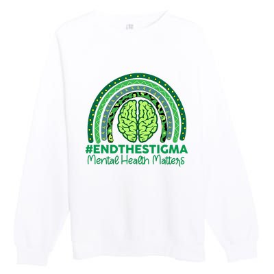 Mental Health Matters Rainbow Vintage Premium Crewneck Sweatshirt