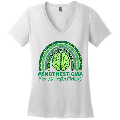 Mental Health Matters Rainbow Vintage Women's V-Neck T-Shirt