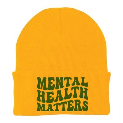 Mental Health Matters Groovy Retro Knit Cap Winter Beanie