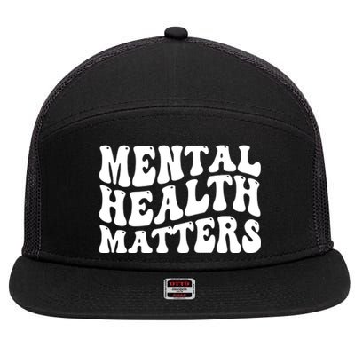 Mental Health Matters Groovy Retro 7 Panel Mesh Trucker Snapback Hat