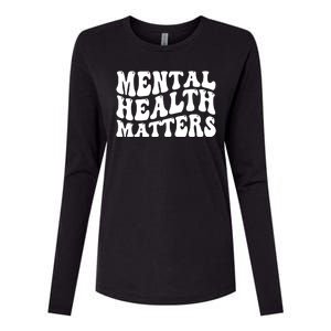 Mental Health Matters Groovy Retro Womens Cotton Relaxed Long Sleeve T-Shirt