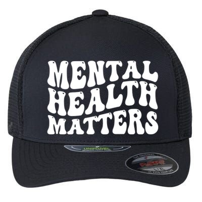 Mental Health Matters Groovy Retro Flexfit Unipanel Trucker Cap