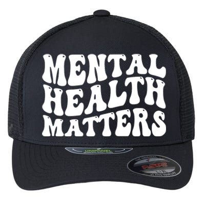 Mental Health Matters Groovy Retro Flexfit Unipanel Trucker Cap