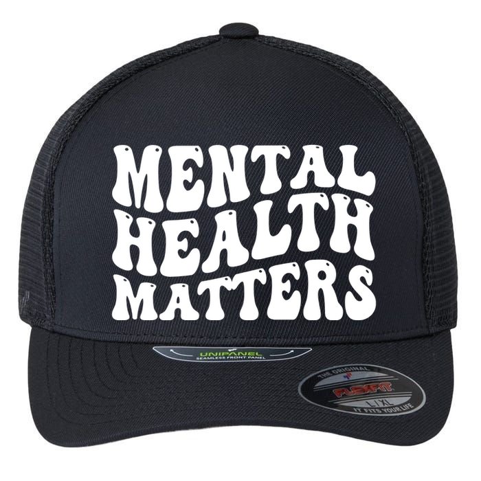 Mental Health Matters Groovy Retro Flexfit Unipanel Trucker Cap