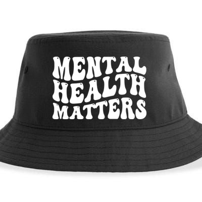 Mental Health Matters Groovy Retro Sustainable Bucket Hat
